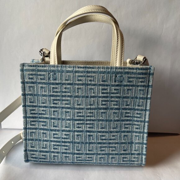 Givenchy Mini G Tote Shopping Bag In 4G Washed Denim - NWT - Picture 2 of 11